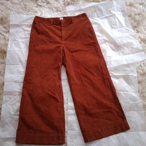 Gap High Rise Wide Leg Crop Corduroy Pants